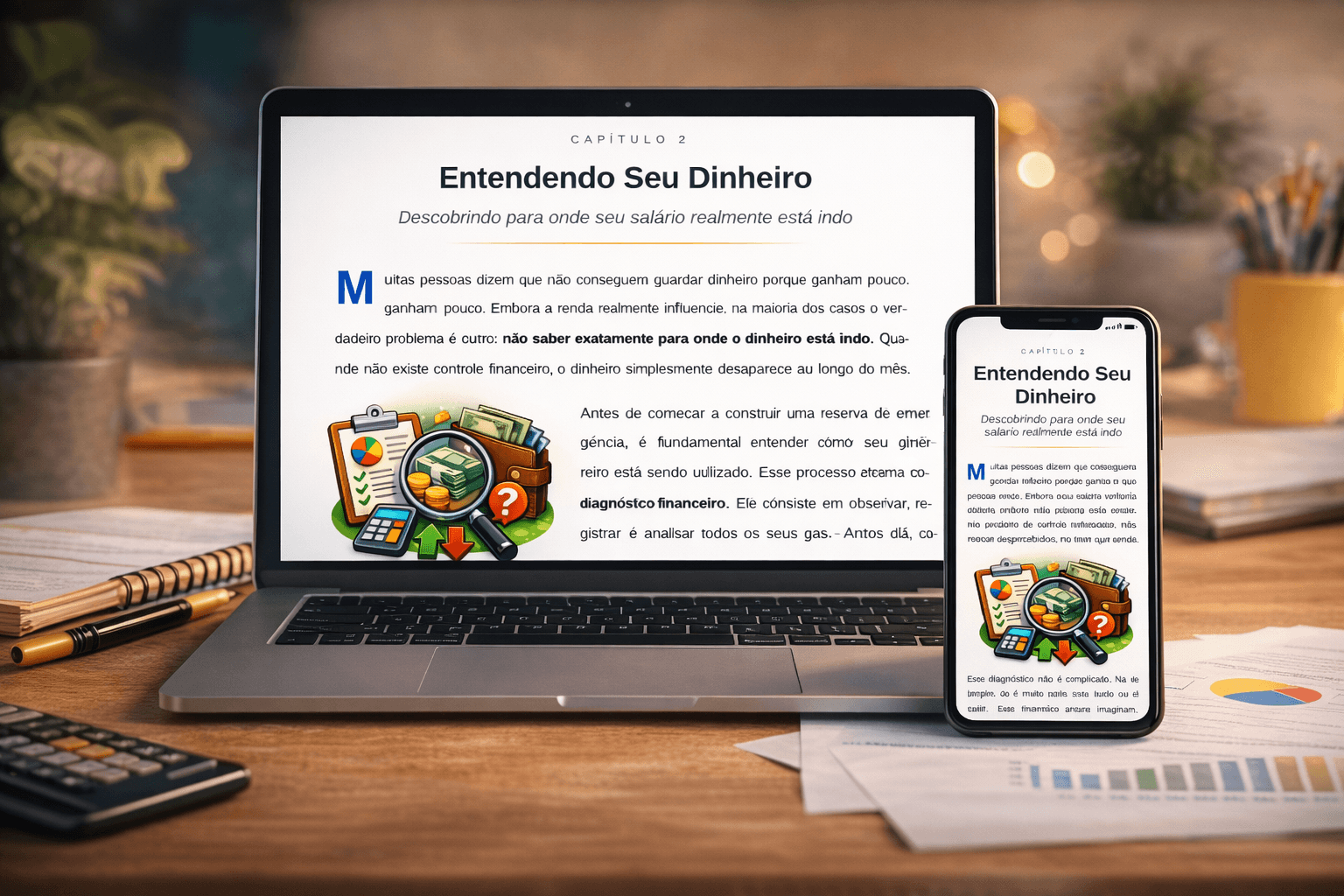 Visual do conteúdo do ebook sobre reserva de emergência